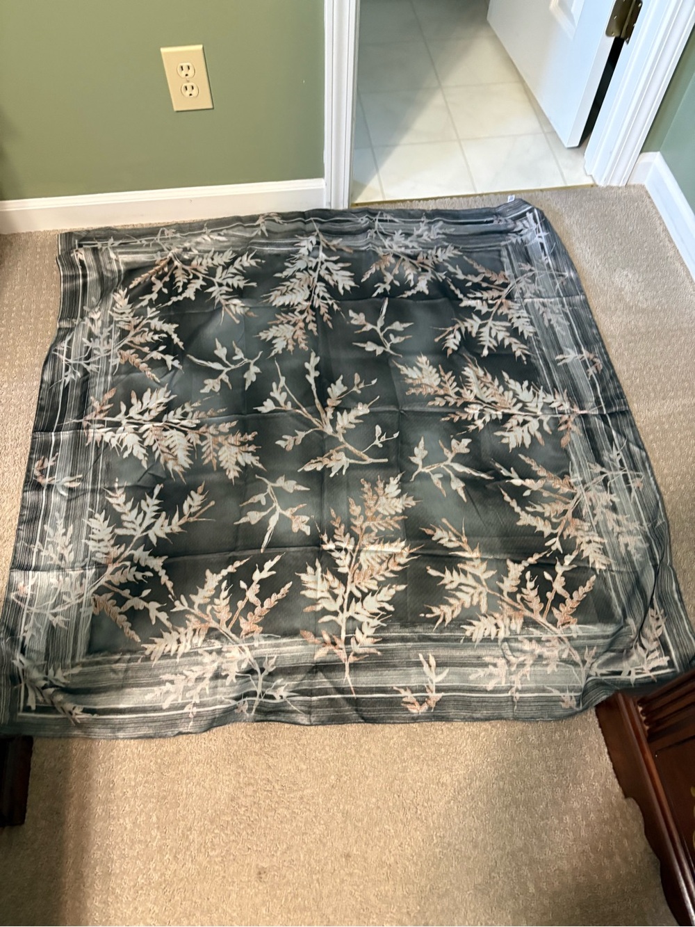 Floral Fern Print Scarf